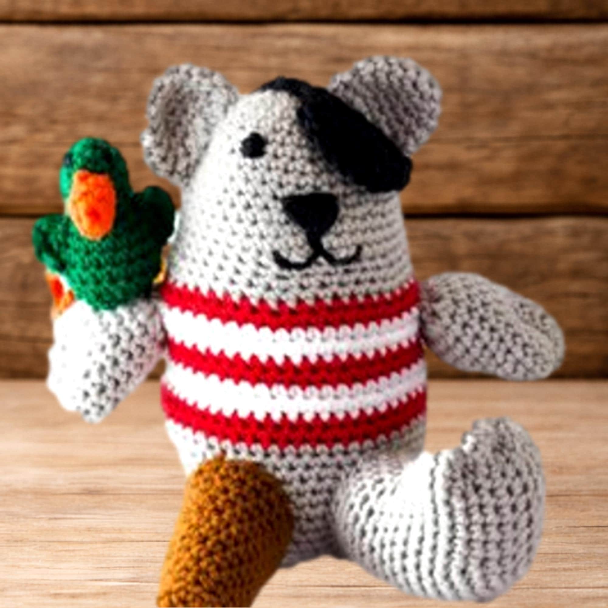 Heirloom Crochet Pirate Bear - Handcrafted Keepsake Companion