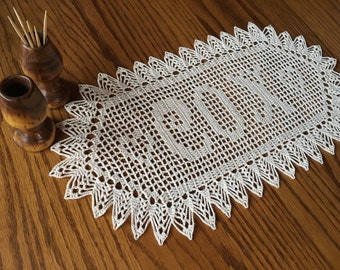 Personalized Crochet Name Doily for Lace Anniversary - 13th Anniversary Gift