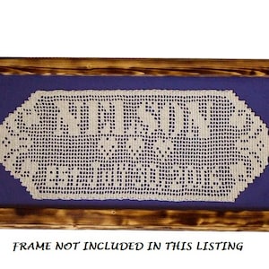 Cotton Anniversary Gift Wedding Date Keepsake - crochet name doily only (no frame)