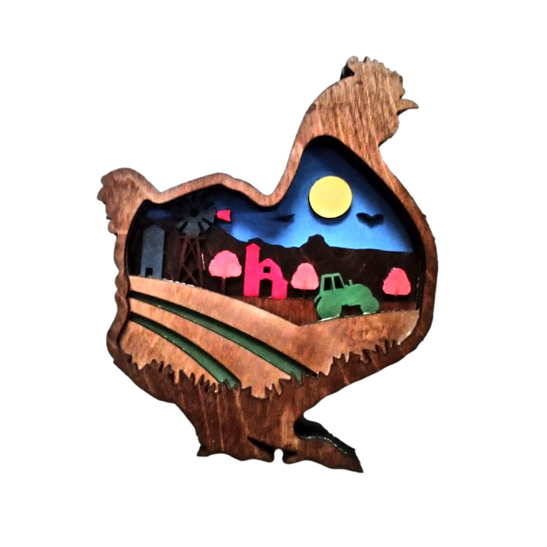 Wooden Chicken Farm Decor Etsy