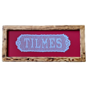 Tapete de crochet personalizado enmarcado para regalo del 13.º aniversario