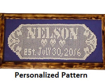 Filet Crochet Family Heirloom Name Doily - Pattern