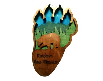 Handcrafted Bear Paw Lasered Wood Wall Art