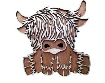 Highland Cow Wall Art for Housewarming Gift