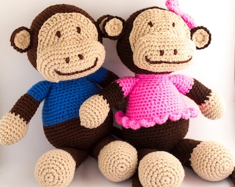 Crochet Stuffed Monkey Toy as Kids Gift