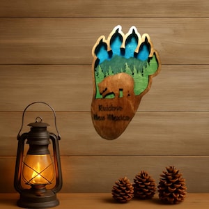 Handcrafted Bear Paw Lasered Wood Wall Art