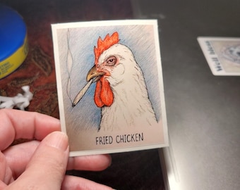 Funny Fried Chicken Vinyl Sticker - Waterproof Laptop Decal