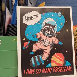 Funny Raccoon Astronaut Sticker: Waterproof Laptop Decal