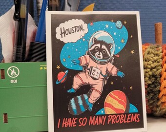 Funny Raccoon Astronaut Sticker: Waterproof Laptop Decal