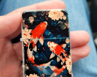 Zen Garden Lighter – Koi & Lotus on Dark Water