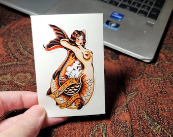Sailor Jerry Mermaid Waterproof Vinyl Sticker