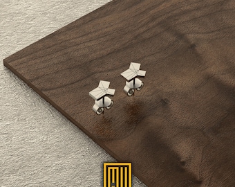 Masonic Earring 925k Sterling Silver Single or Set - Handmade Jewelry, Masonic Design and Custom Gift