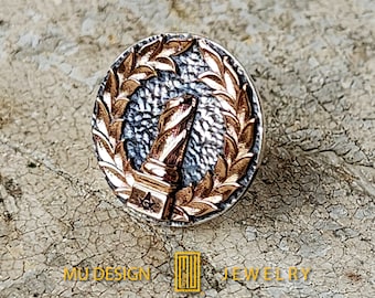Masonic Lapel Pin, Broken Column