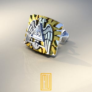 Scottish Rite 32 Grad Goldenes Revers mit echtem Diamant