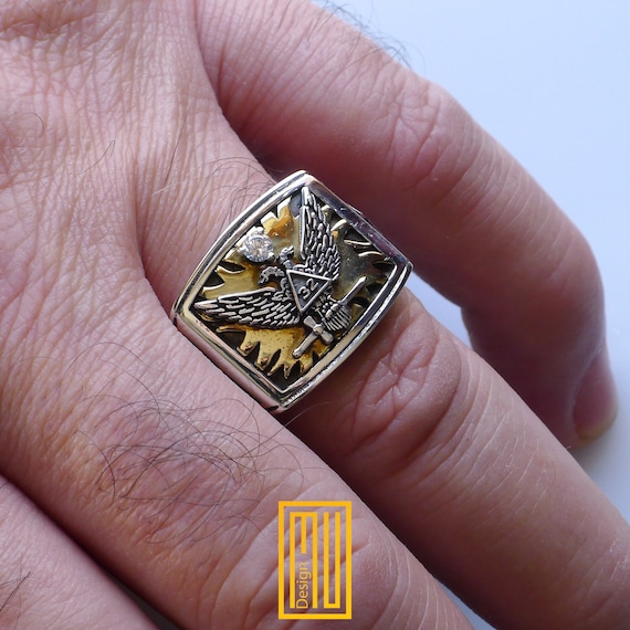 Anillo para Rito Escoc s Grado 32 Joyer a Hecha a Mano Anillo