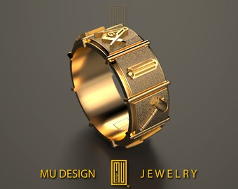 Anello massonico d'oro