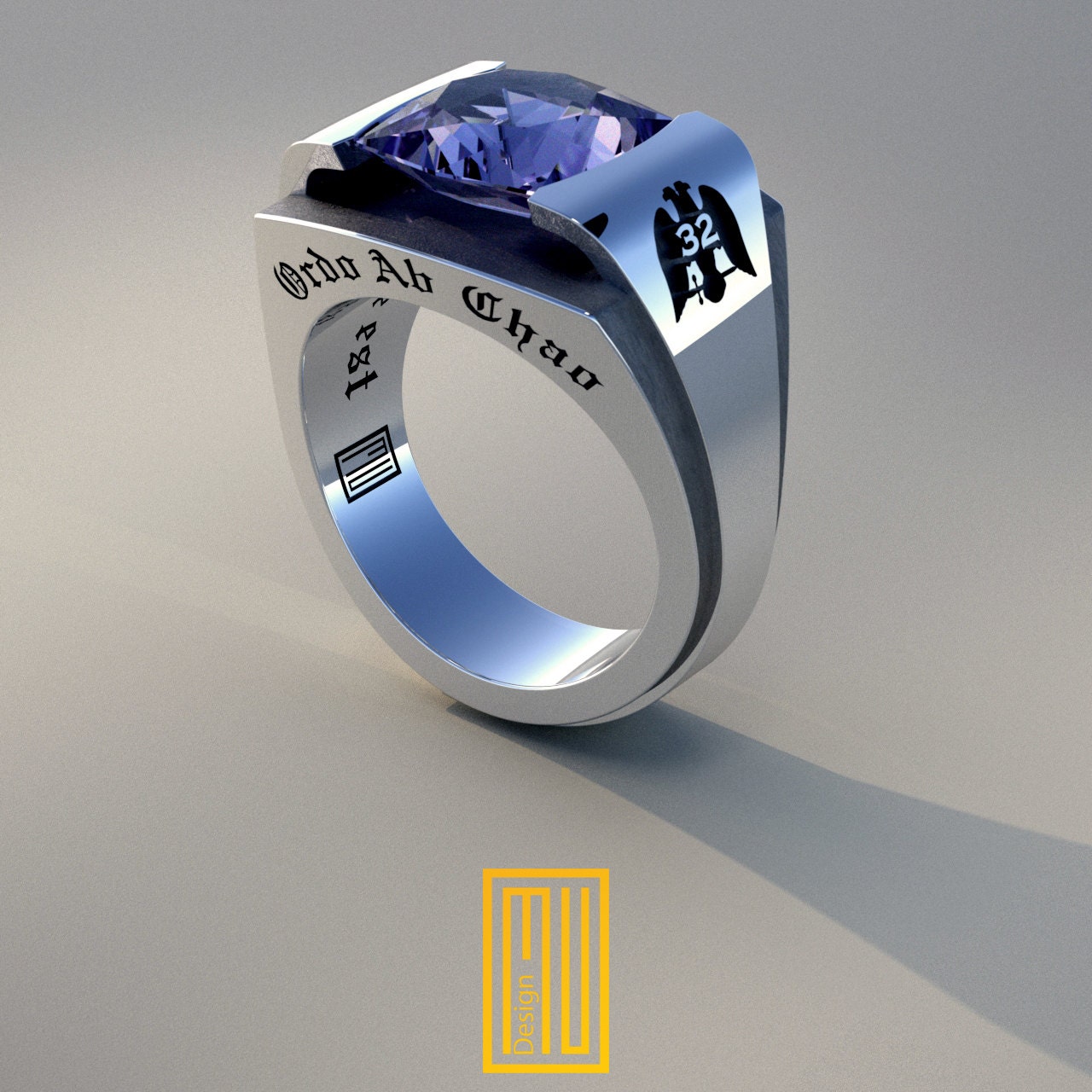 Scottish Rite 32nd Degree Masonic Rings With Amethyst Gemstone - Etsy UK