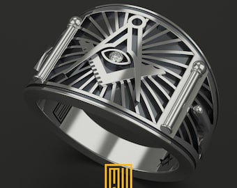 Ring with Master Mason Symbols