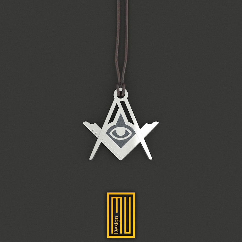 Master Mason Pendant With G or All seeing Eye Silver and Gold Handmade Jewelry, Masonic Pendant image 4