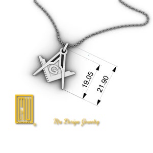 Master Mason Pendant With G or All seeing Eye Silver and Gold Handmade Jewelry, Masonic Pendant image 10
