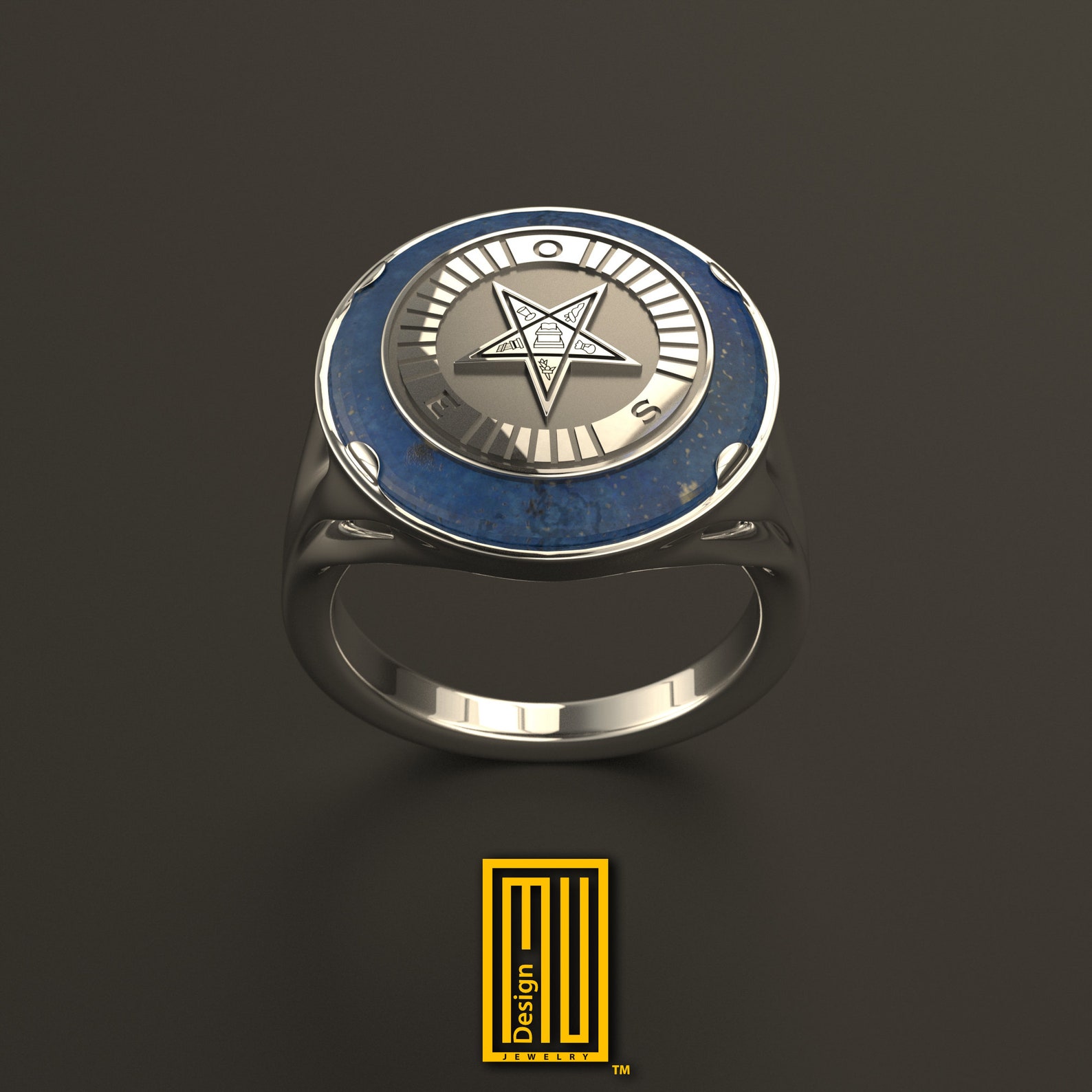 Ring for OES Sisters Gold or Sterling Silver With Lapis Lazuli | Etsy