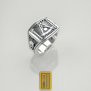 Past Master Ring 925k Sterling Silver image 5