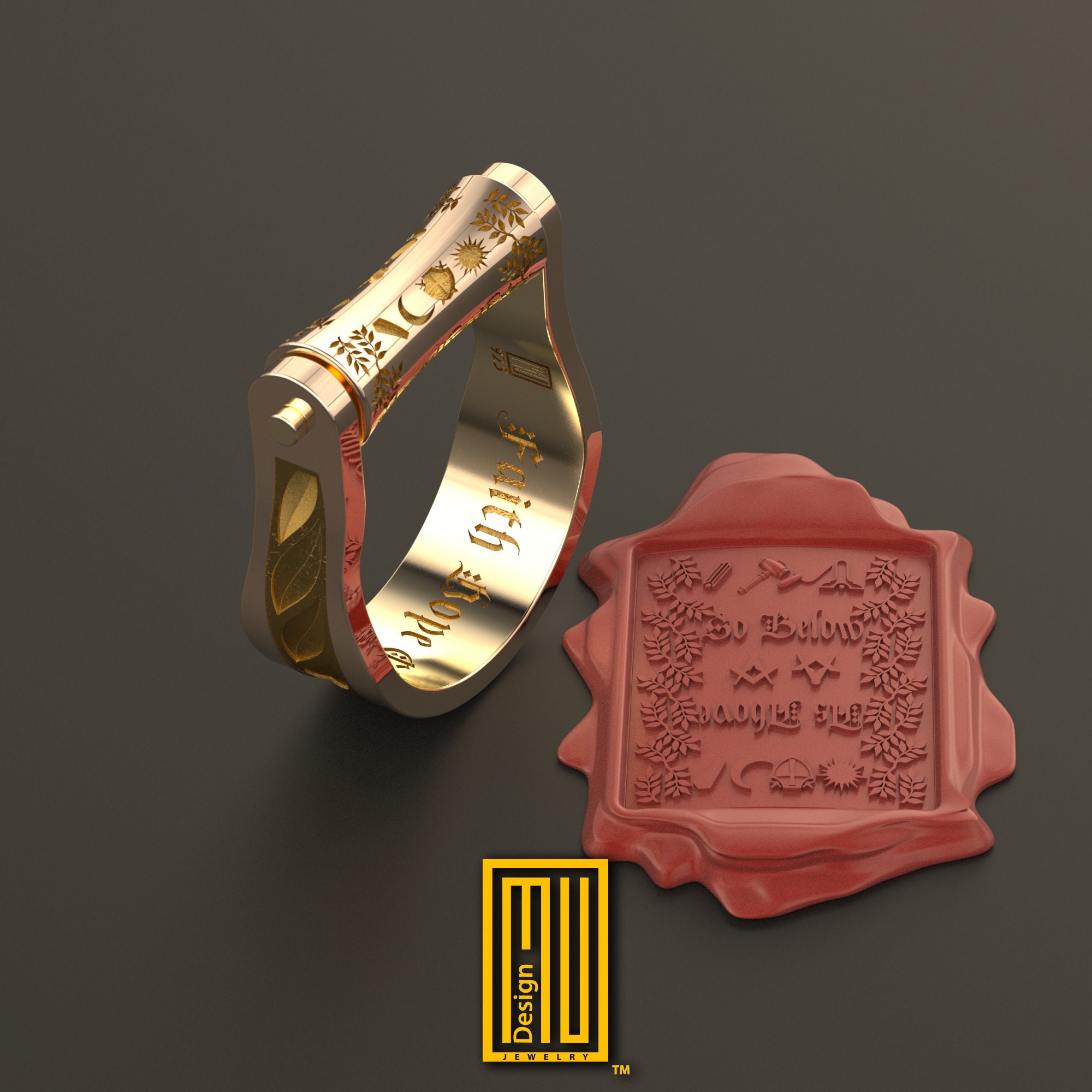Gold 14k vegvisir ring - Tyvodar