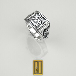 Past Master Ring 925k Sterling Silver image 3