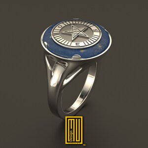 Ring for OES Sisters Gold or Sterling Silver With Lapis Lazuli Masonic ...