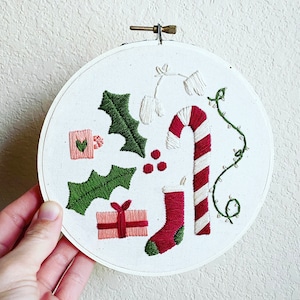Stickerei-Kit - Weihnachts-Sampling-Stickerei-Kit - Weihnachts-Stickerei - Winter-Stickerei - Anfänger Stickerei-Kit - Weihnachtsstickerei