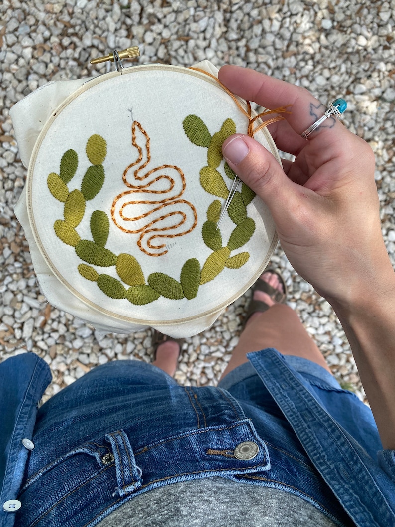 Embroidery Kit Rattlesnake Embroidery Kit Intermediate Etsy