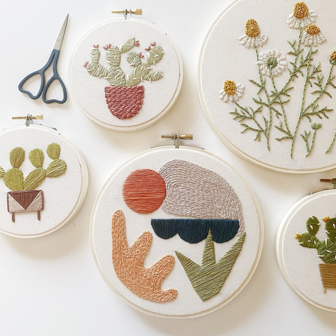 Embroidery Kit Minimalist Desert Embroidery Kit Embroidery Etsy