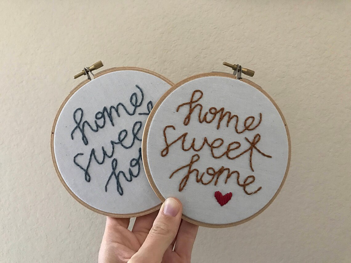 Embroidery Kit Home Sweet Home Embroidery Kit with 5 Inch Etsy