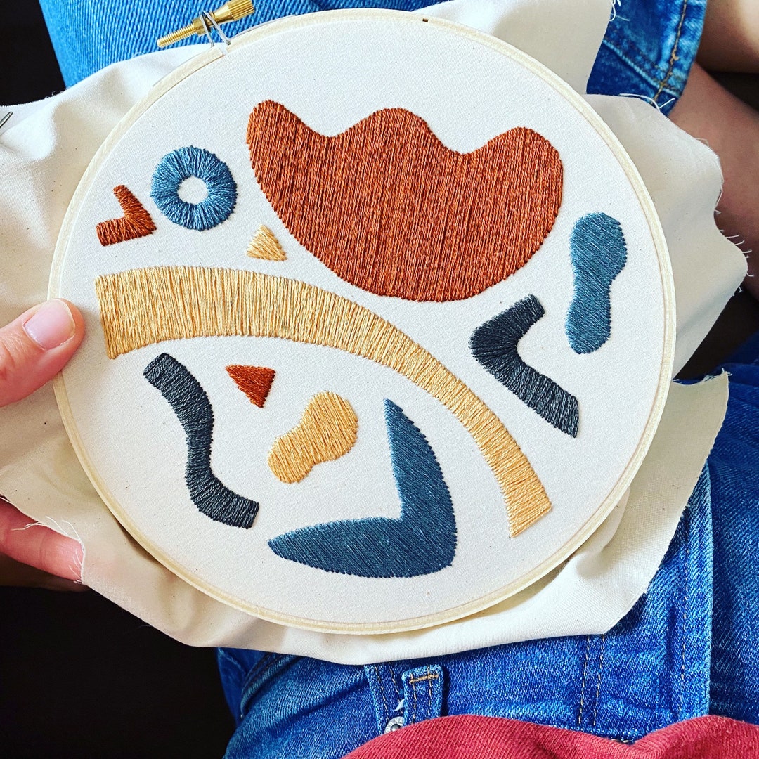 Kit Shape Pattern Embroidery Kit - Shapes Embroidery Kit - Embroidery Pattern - 6 Inch ...