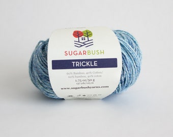 Yarn Destash- SugarBush- Trickle- Water Spout- Bamboo Cotton Blend Yarn- Super Fine Yarn, Fingering Weight Yarn