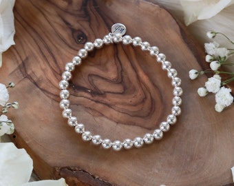 Chunky Silver Beaded Bracelet | .925 Sterling Silver Beads