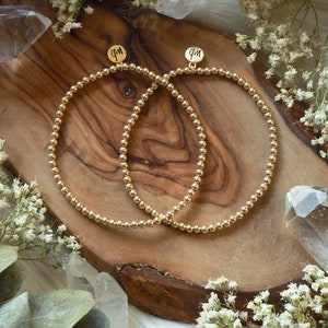 Golden Beaded Bracelet One Bracelet, Set of Two, or Stack of Three 14k Gold Filled Beads image 3