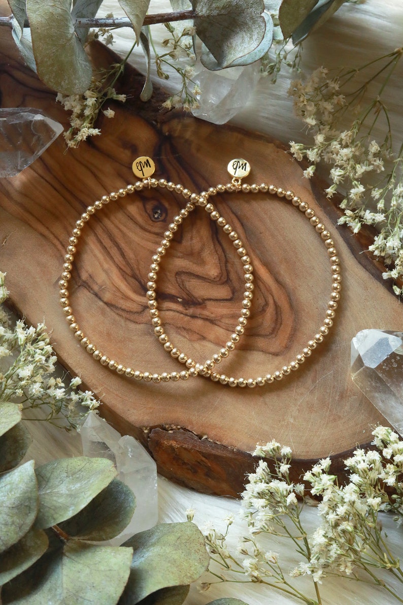 Golden Beaded Bracelet One Bracelet, Set of Two, or Stack of Three 14k Gold Filled Beads image 3