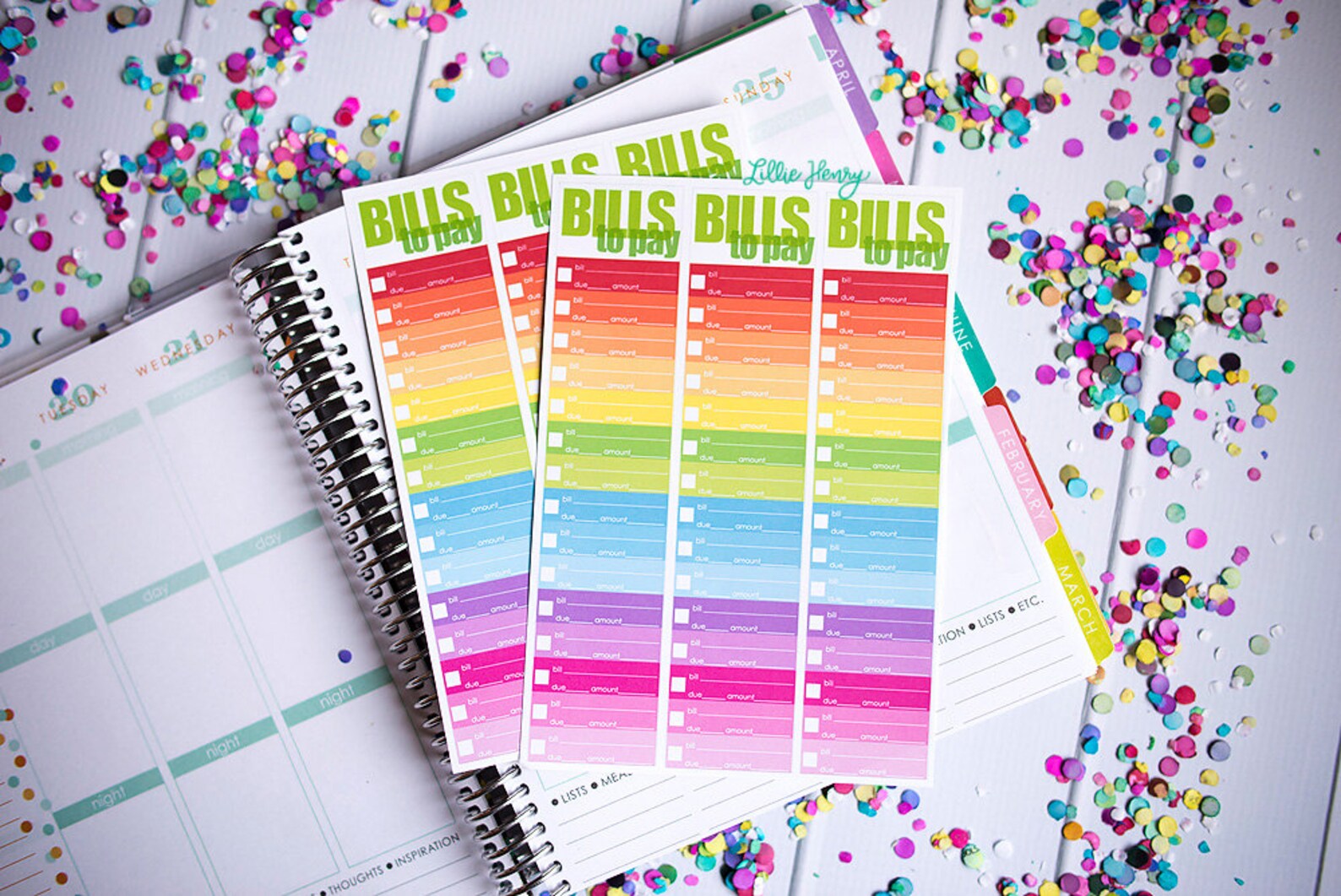 Monthly Bill Tracker Stickers for your Erin Condren Life | Etsy