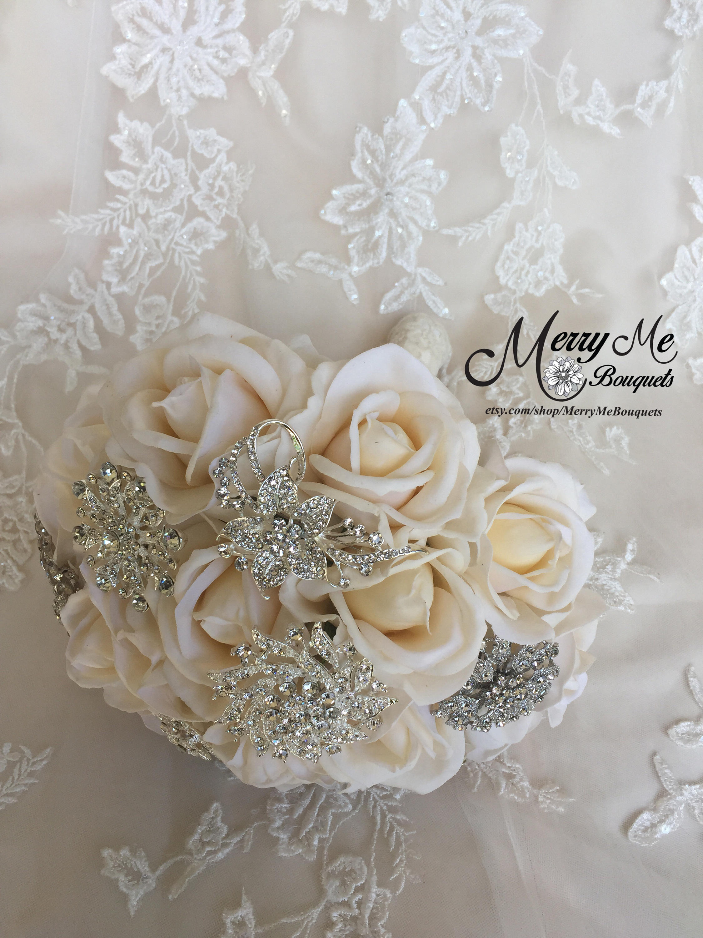 Ivory True Touch Rose Bouquet Ivory Bridal Bouquet True Etsy Canada