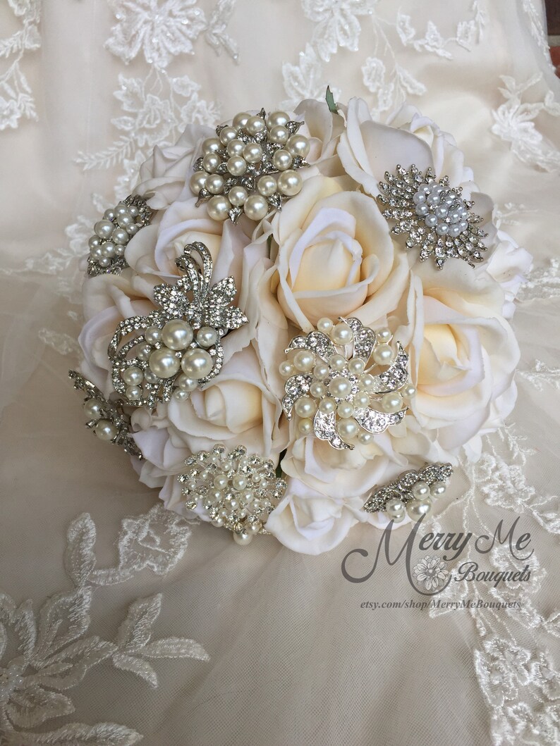 Ivory True Touch Rose Bouquet Ivory Bridal Bouquet True Etsy