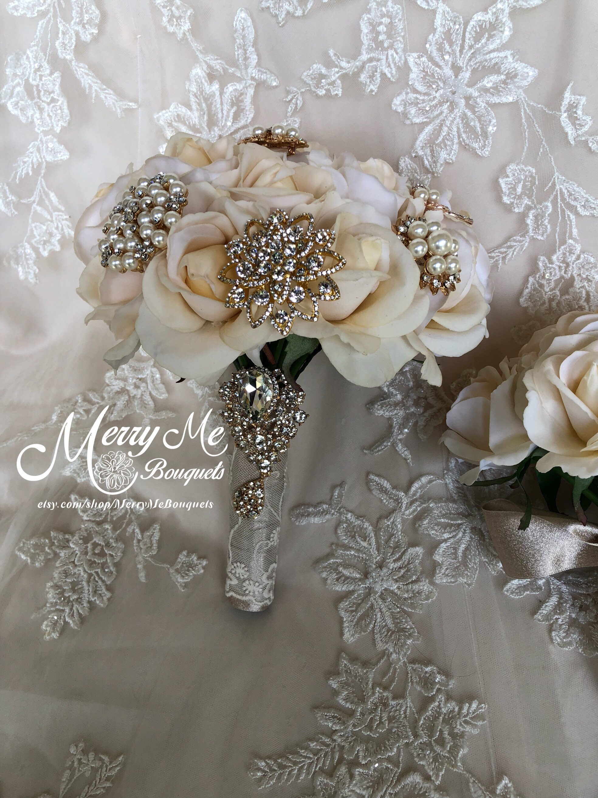 Ivory True Touch Rose Bouquet Ivory Bridal Bouquet True Etsy Canada