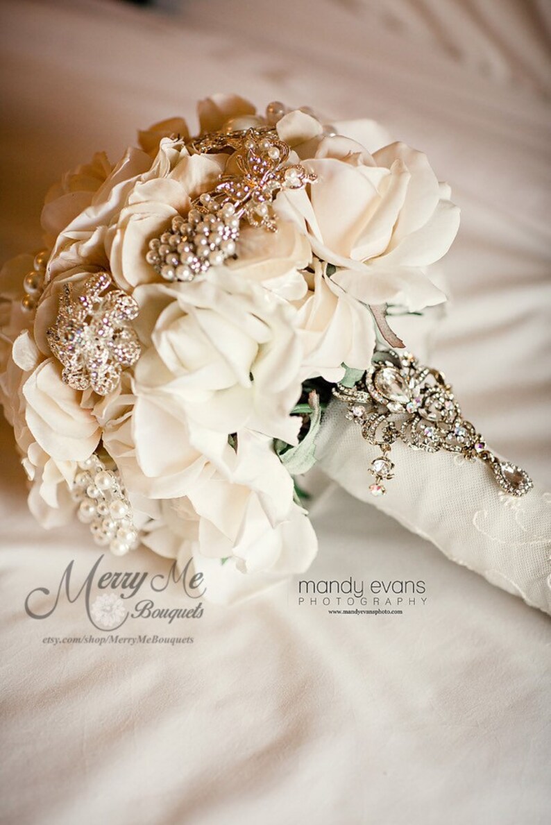 Ivory True Touch Rose Bouquet Ivory Bridal Bouquet True Etsy