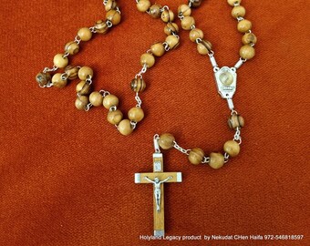 Rosario Di San Benedetto In Legno D'ulivo, Rosario Cattolico Con Medaglia, Fatto A Mano Da - Foto 10