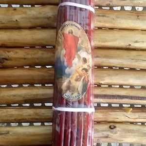Honey Beeswax Red Candels  Jerusalem 33 Pure candles , blessed  and lited from Holy Sepulchre church Jerusalem