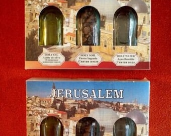2 boxes of Gift Set of Holy Water,Jerusalem Soil,Anointing oil from Jerusalem