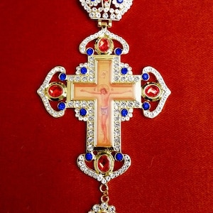 Pastor Priest XL Cross pendant necklace 20 cm speacial Jerusalem Design a gift from the Holy Land