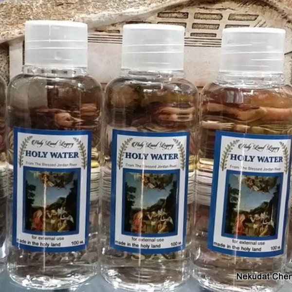 5 Holy water from Blessed Jordan River Baptism site ,purified 100 ml , 3.38 oz each