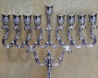 Hanukia Hanukka Menorah 9 branches Hanuka special Jerusalem design 20 cm  חנוכיה