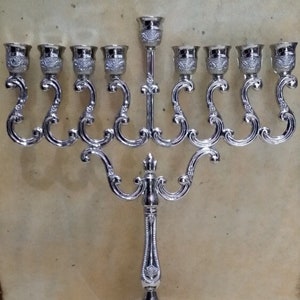 Menorah 9 branches Hanukkia Hanuka special Jerusalem design. 20 cm,7.8&#39;